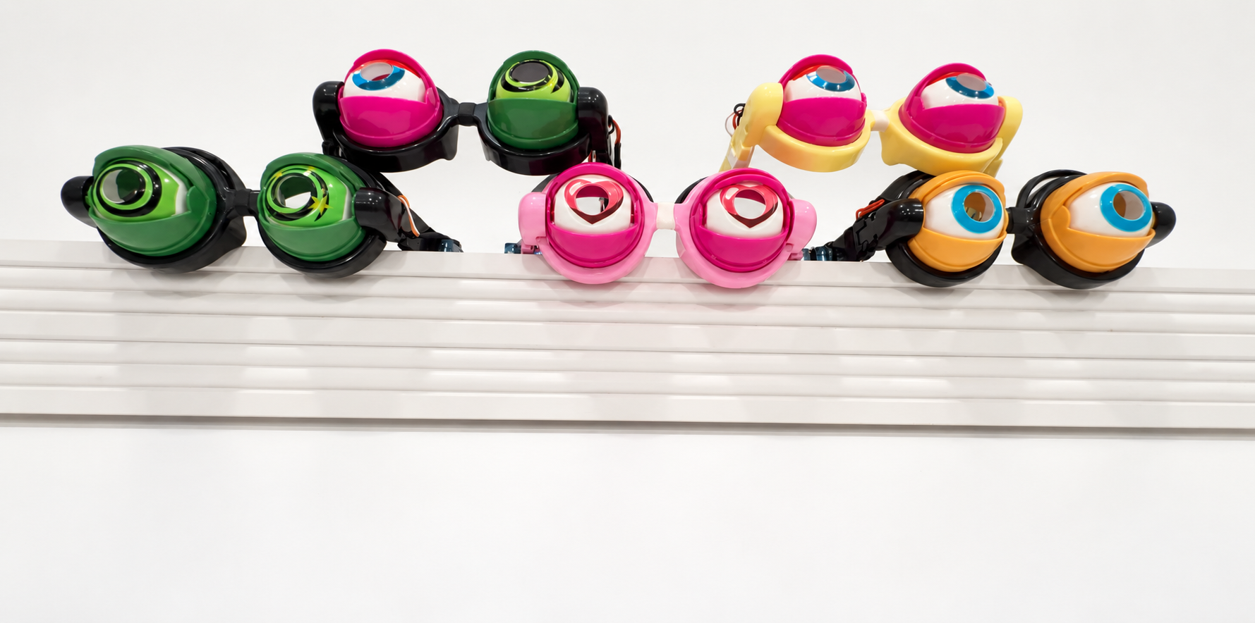 Five working Creepy Eyes hardware units — Kuato, Igor, Gollum, Fester, and Lurch