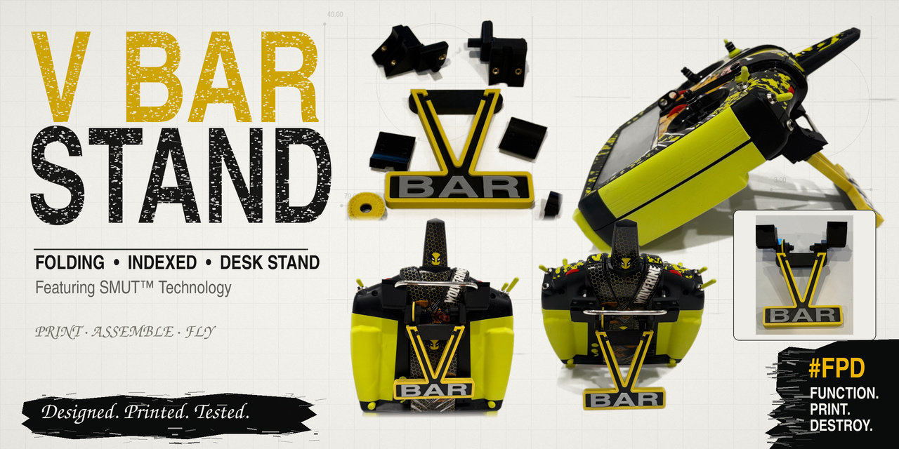 VBar folding indexed transmitter stand project
