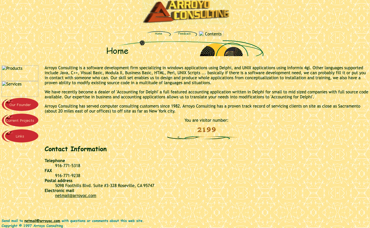 Archived 1999 version of arroyoc.com