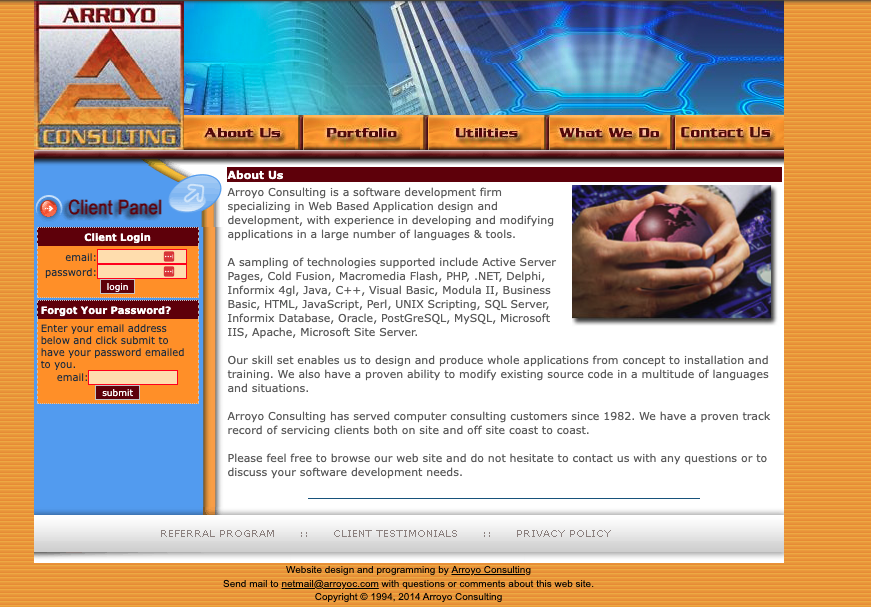 Archived 2014 version of arroyoc.com
